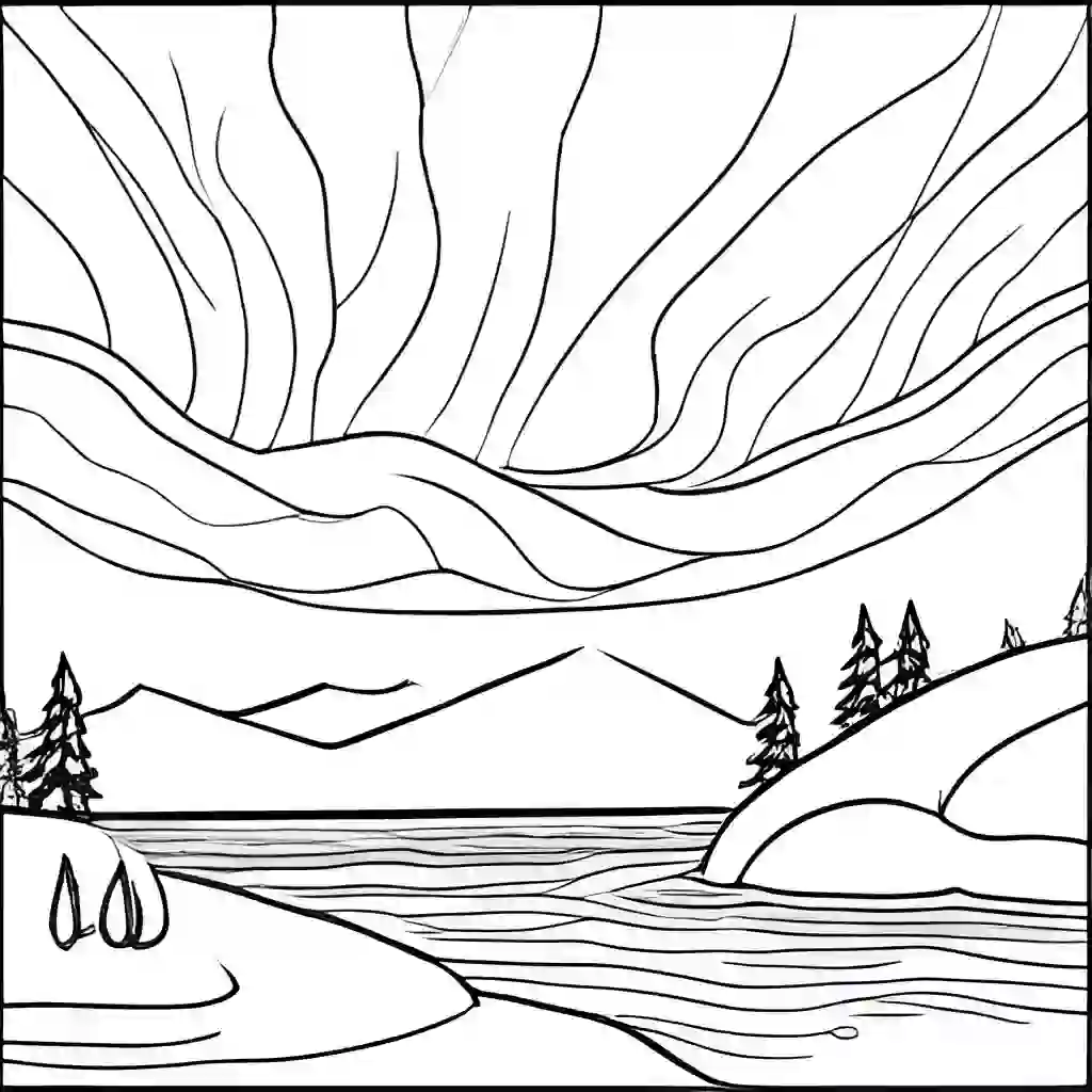 Northern Lights (Aurora Borealis) coloring pages